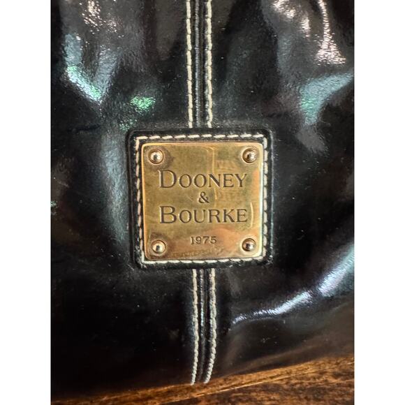 Dooney & Bourke Chiara Black Patent Leather Drawstring Tote - Picture 3 of 9